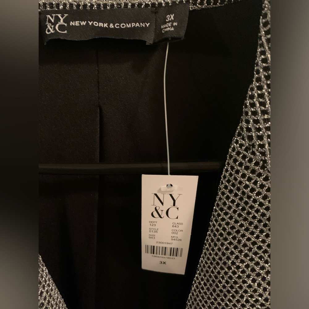 NWT Silver/ Black Sparkle Blazer and Pants Set- Size 3X - Picture 5 of 10